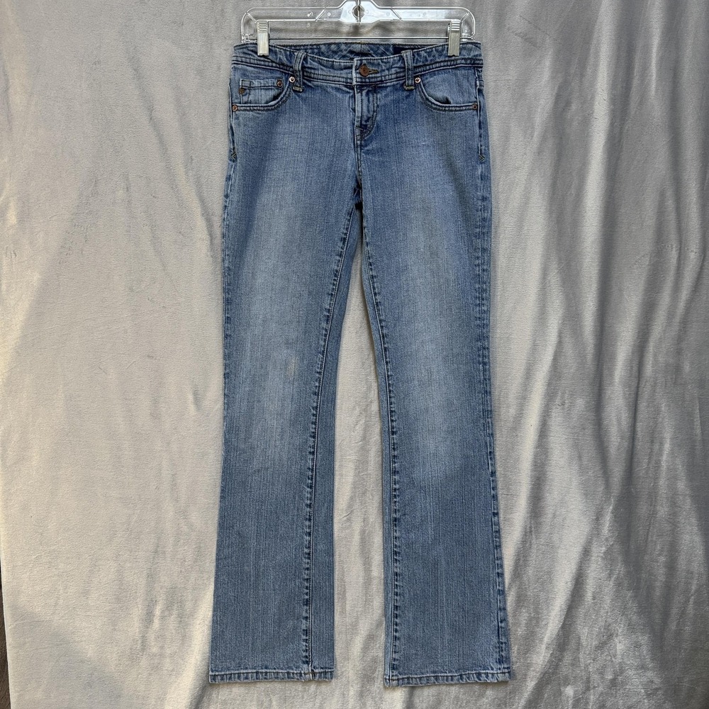 Seven7 Jeans Womens 28 Blue Straight Leg Stretch Denim Medium Wash Classic Fit